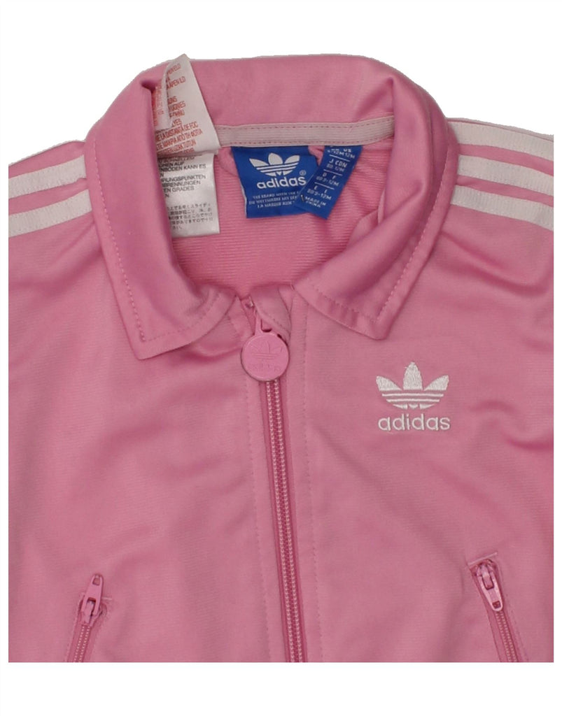 ADIDAS Baby Boys Graphic Tracksuit Top Jacket 9-12 Months Pink Polyester | Vintage Adidas | Thrift | Second-Hand Adidas | Used Clothing | Messina Hembry 