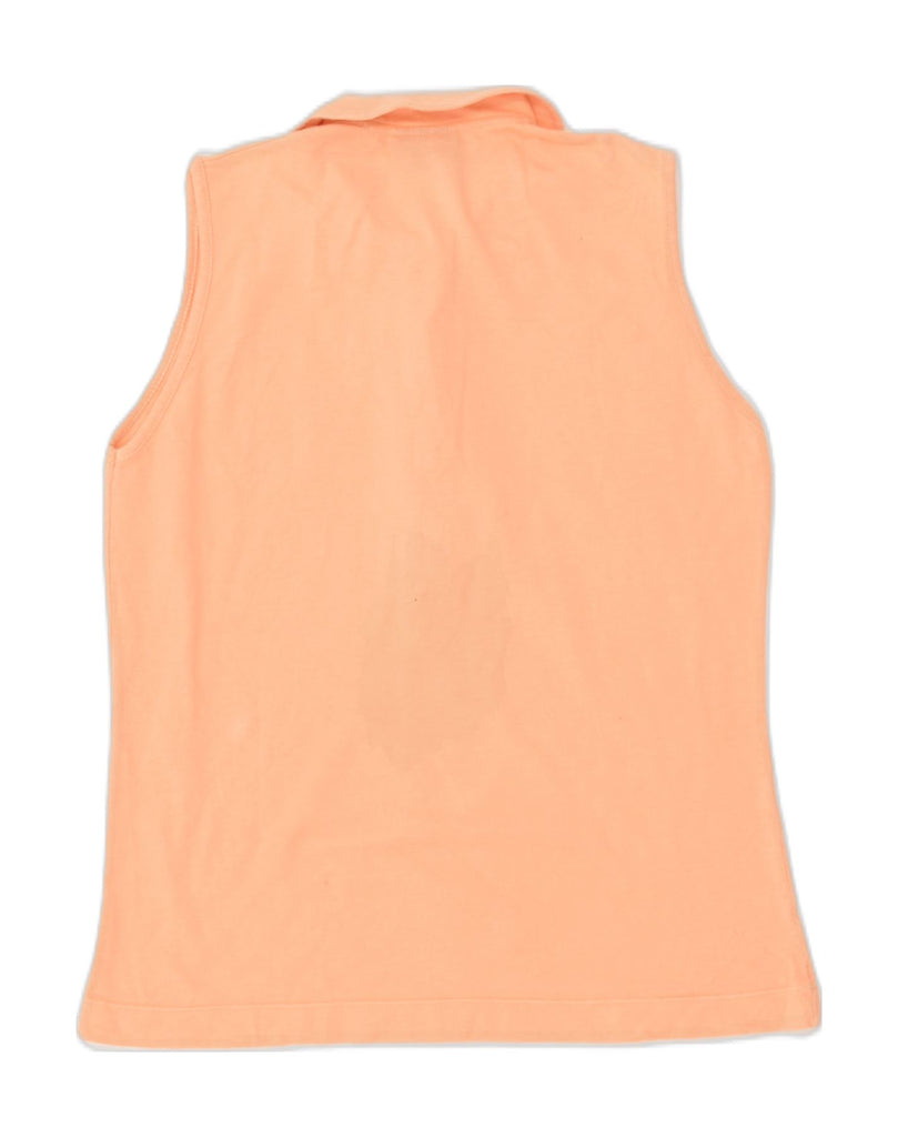 TRUSSARDI Womens Slim Sleeveless Polo Shirt IT 48 XL Orange Cotton | Vintage Trussardi | Thrift | Second-Hand Trussardi | Used Clothing | Messina Hembry 