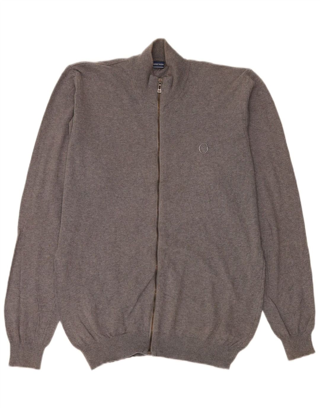 Sergio Tacchini Mens Cardigan Sweater Medium Grey Cotton