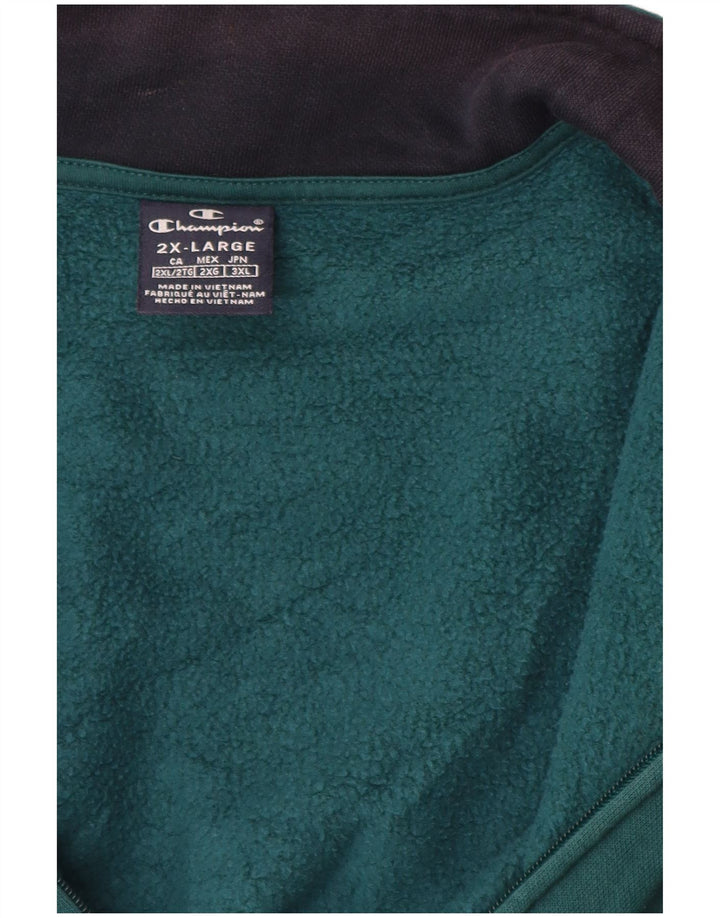 Champion Mens Tracksuit Top Jacket 2XL Green Colourblock