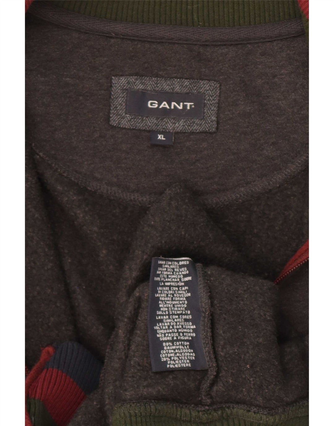 Gant Mens Graphic Tracksuit Top Jacket XL Grey Cotton
