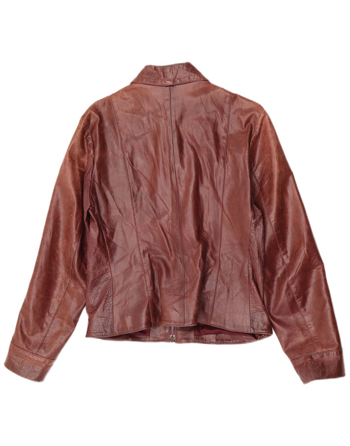 Cristinaeffe Womens Leather Jacket IT 46 Large Brown Leather