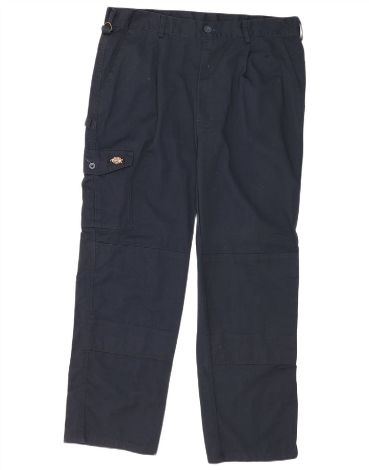 Dickies Mens Straight Cargo Trousers W38 L30 Navy Blue Polyester