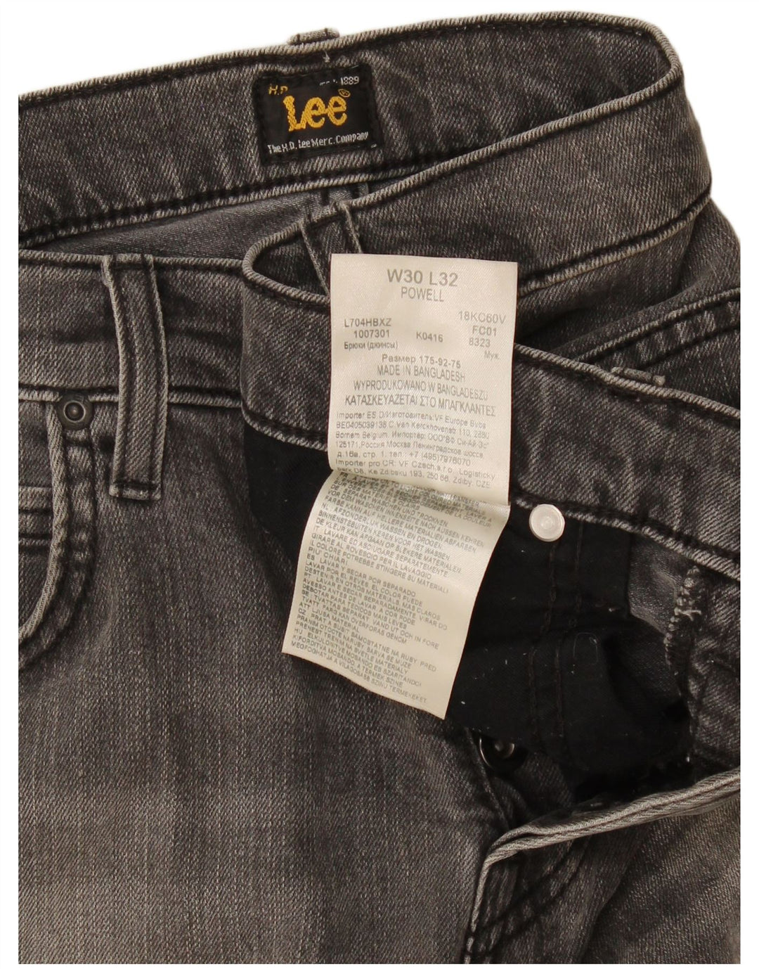 Lee Womens Powell Slim Jeans W30 L32 Grey Cotton