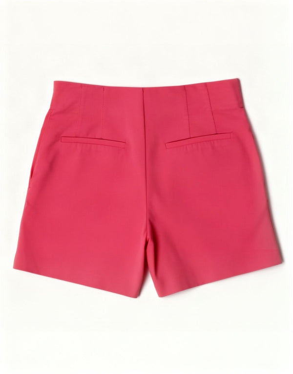 Zara Womens High Waist Casual Shorts XS W24 Pink Cotton
