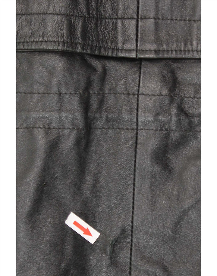 Vintage Mens Leather Jacket IT 48 Medium Black