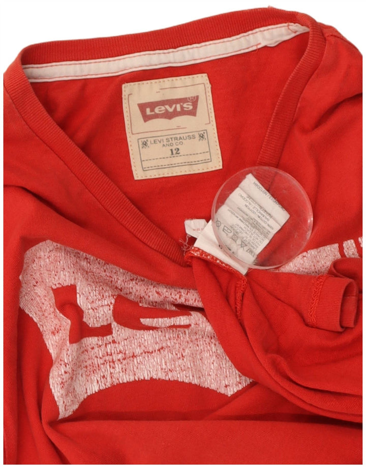 LEVI'S Boys Graphic T-Shirt Top 11-12 Years Red Cotton