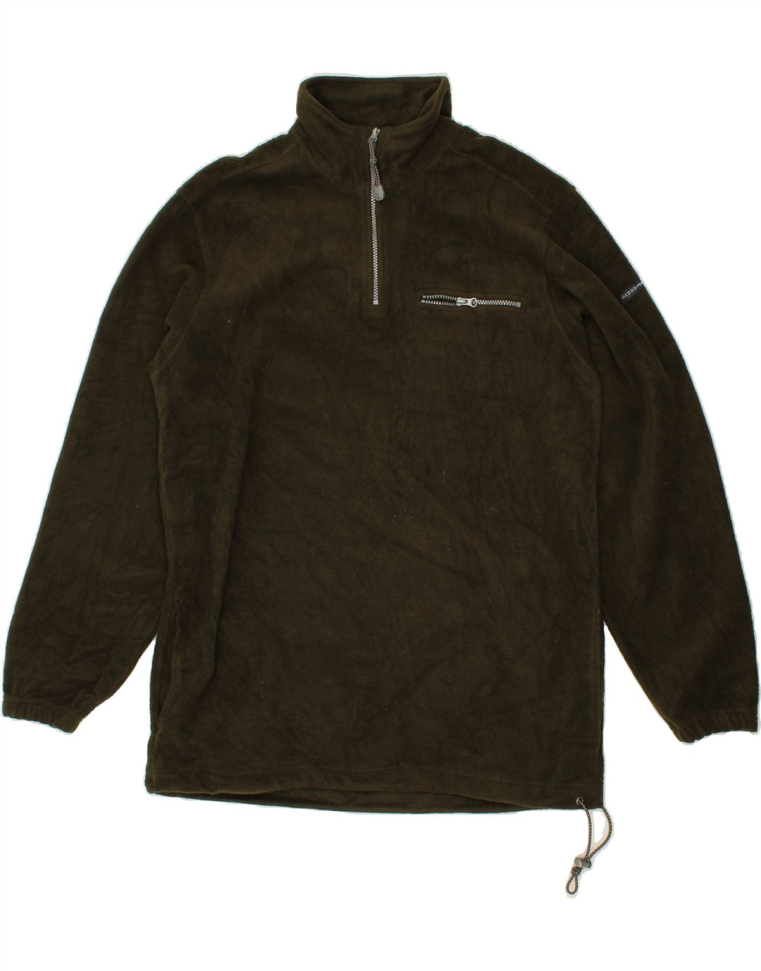 IZOD Mens Zip Neck Fleece Jumper Large Khaki Polyester Vintage Izod and Second-Hand Izod from Messina Hembry 