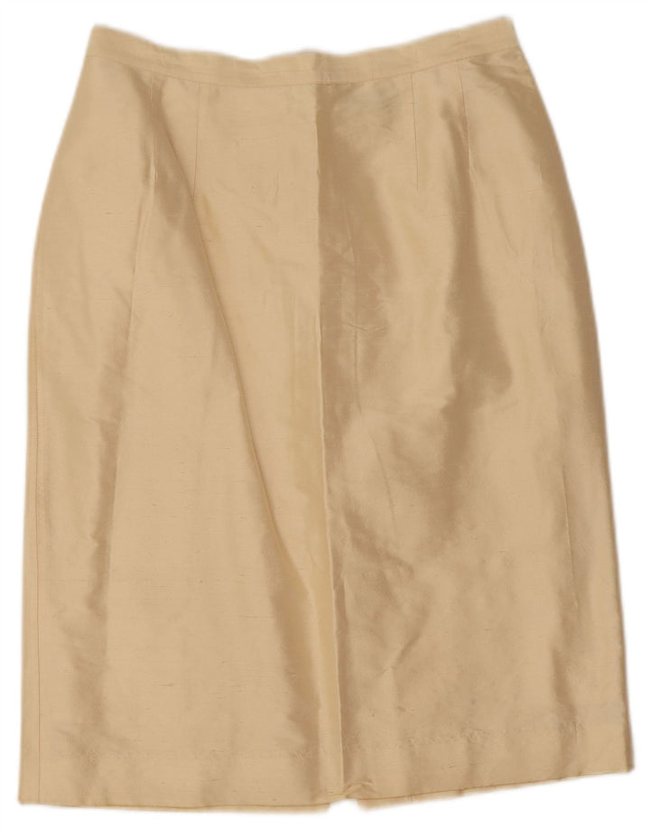 Blunauta Womens Straight Skirt IT 44 Medium W28 Beige Acetate