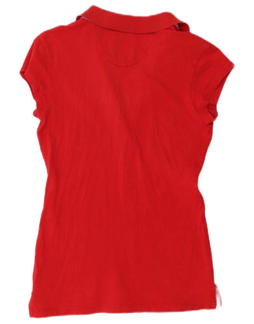 Woolrich Womens Stretch Polo Shirt UK 14 Large Red Cotton