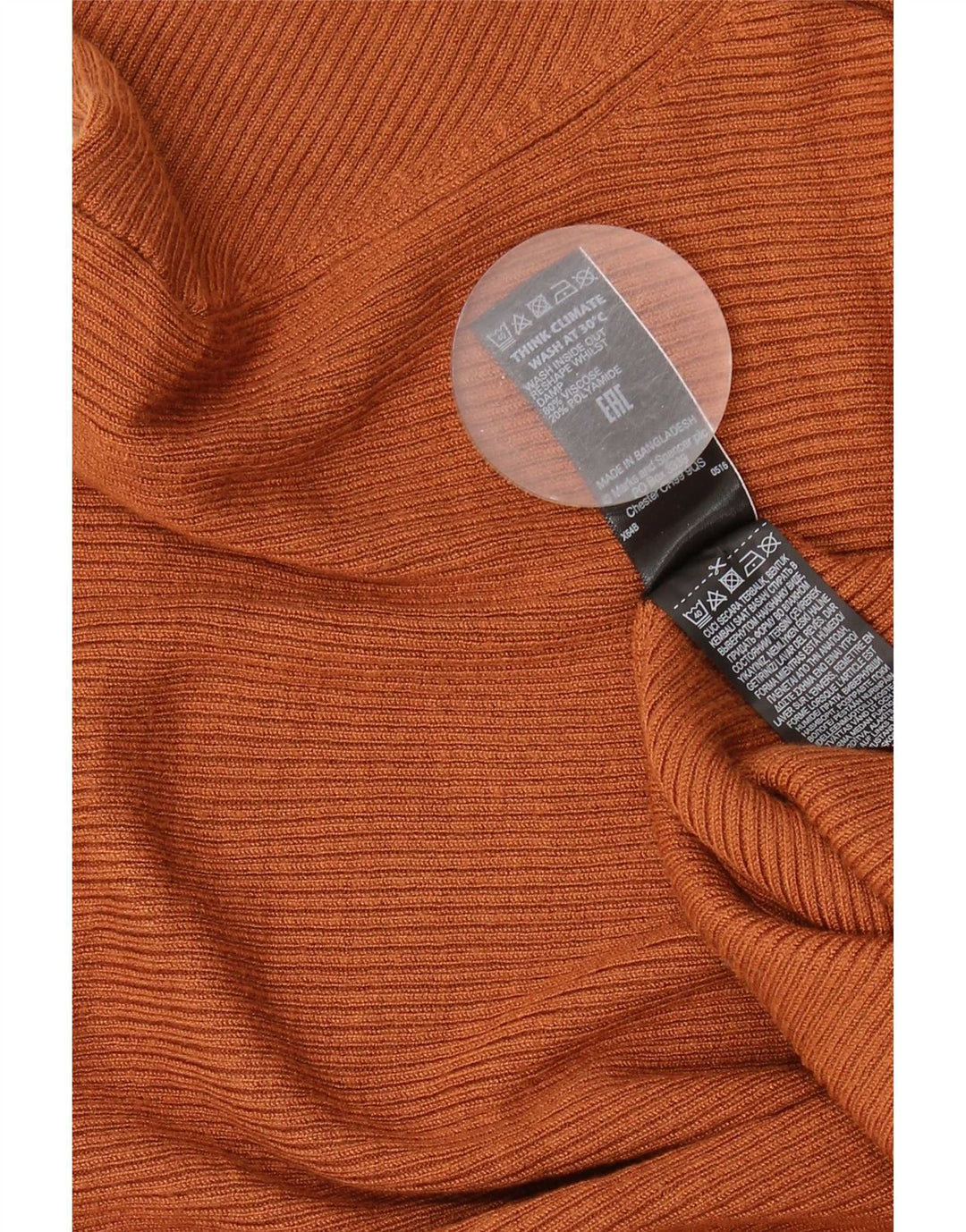 Marks & Spencer Womens Roll Neck Jumper Sweater UK 20 2XL Brown Viscose