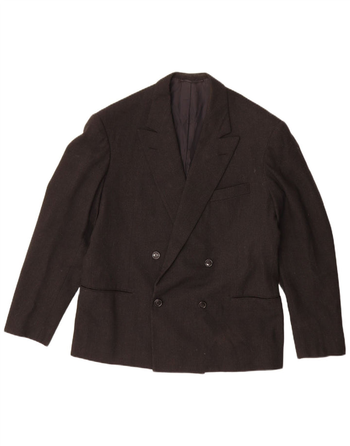 Vintage Mens Double Breasted Blazer Jacket UK 38 Medium Black
