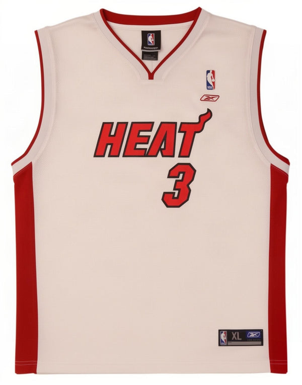 Reebok Mens Miami Heat Graphic Vest Top XL White Colourblock Polyester