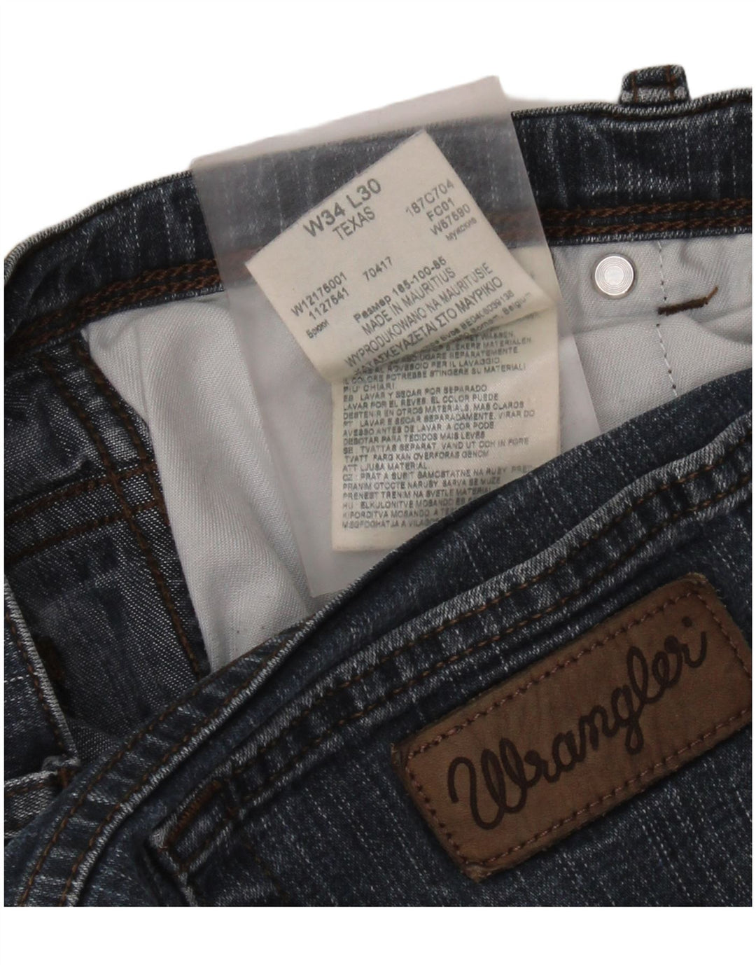 WRANGLER Mens Texas Straight Jeans W34 L30 Blue Cotton