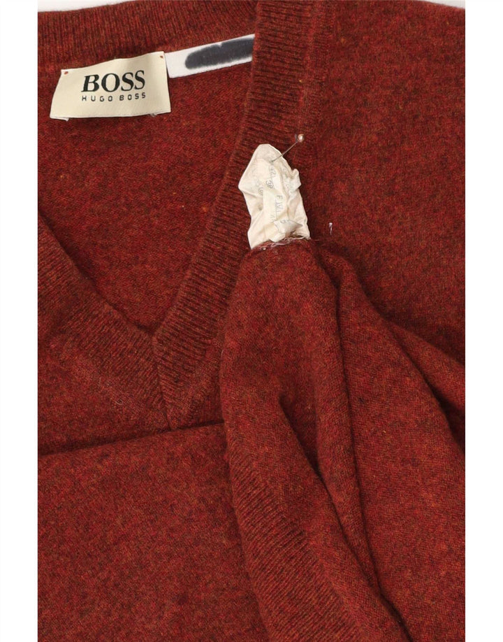 Hugo Boss Mens Vest Tank Top UK 42 Large Brown Wool