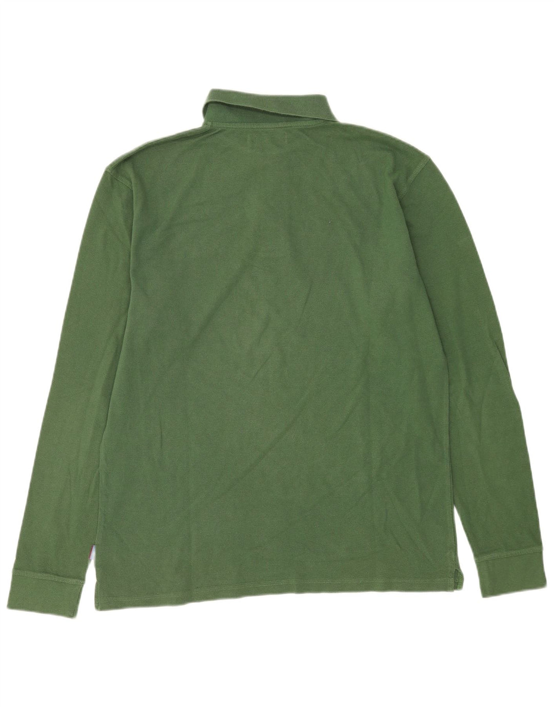 Asics Mens Long Sleeve Polo Shirt Large Green Cotton