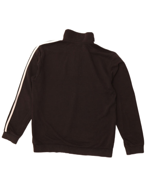 ADIDAS Mens Zip Neck Sweatshirt Jumper Medium Black Cotton
