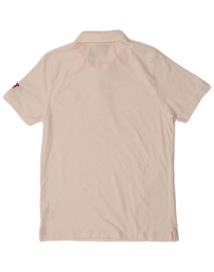Lyle & Scott Mens Graphic Polo Shirt Large White Cotton