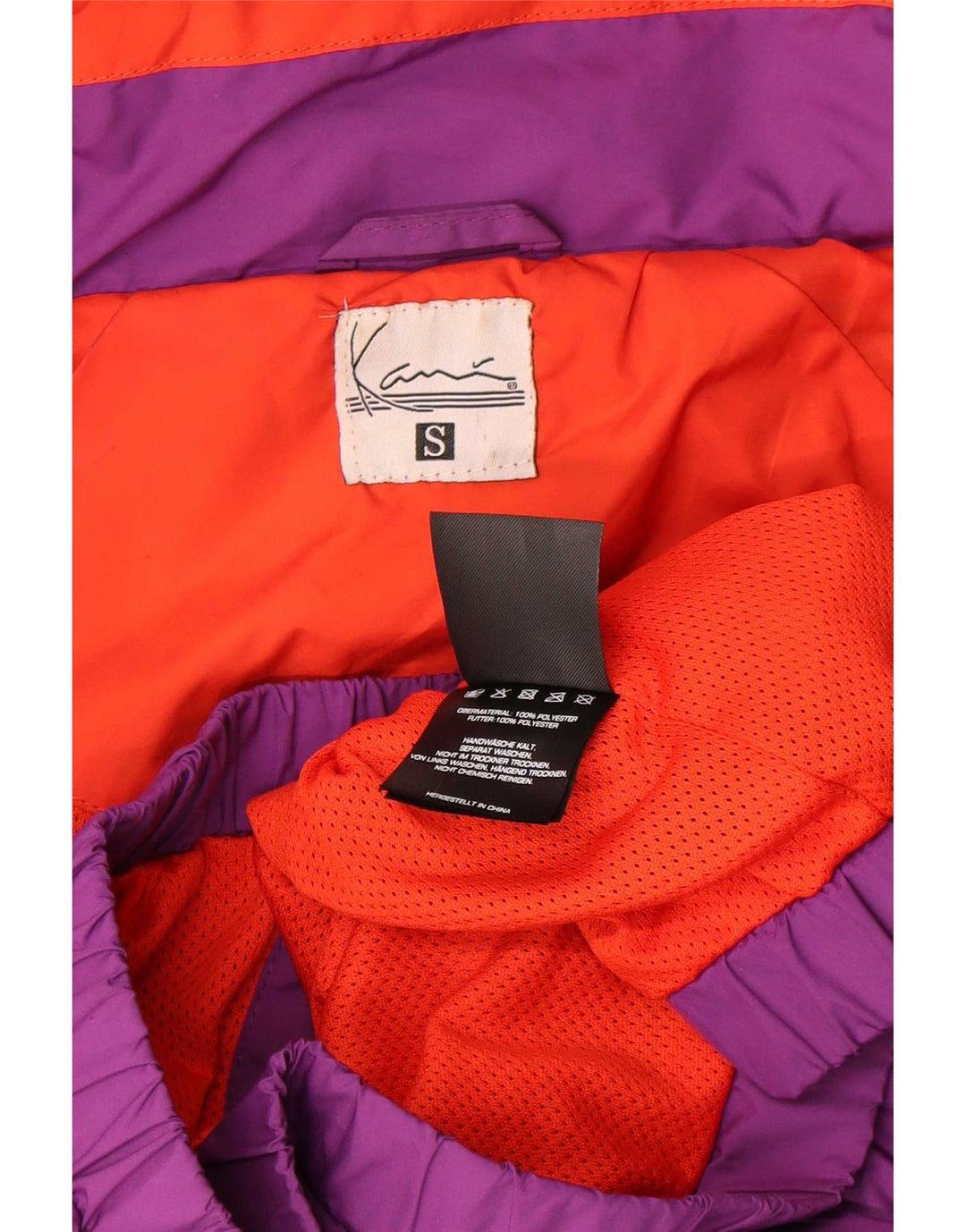 Karl Kani Mens Graphic Hooded Rain Jacket UK 36 Small Purple Polyester