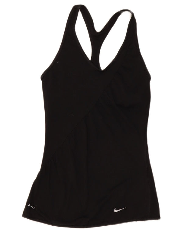 Nike Womens Dri Fit Vest Top UK 8 Small Black Polyester