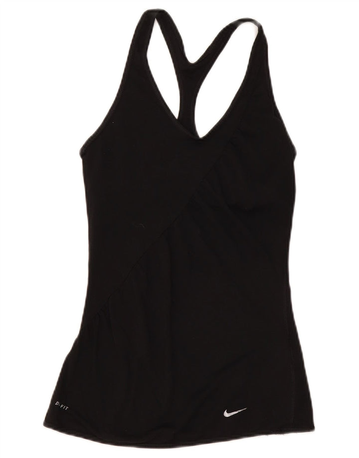 Nike Womens Dri Fit Vest Top UK 8 Small Black Polyester