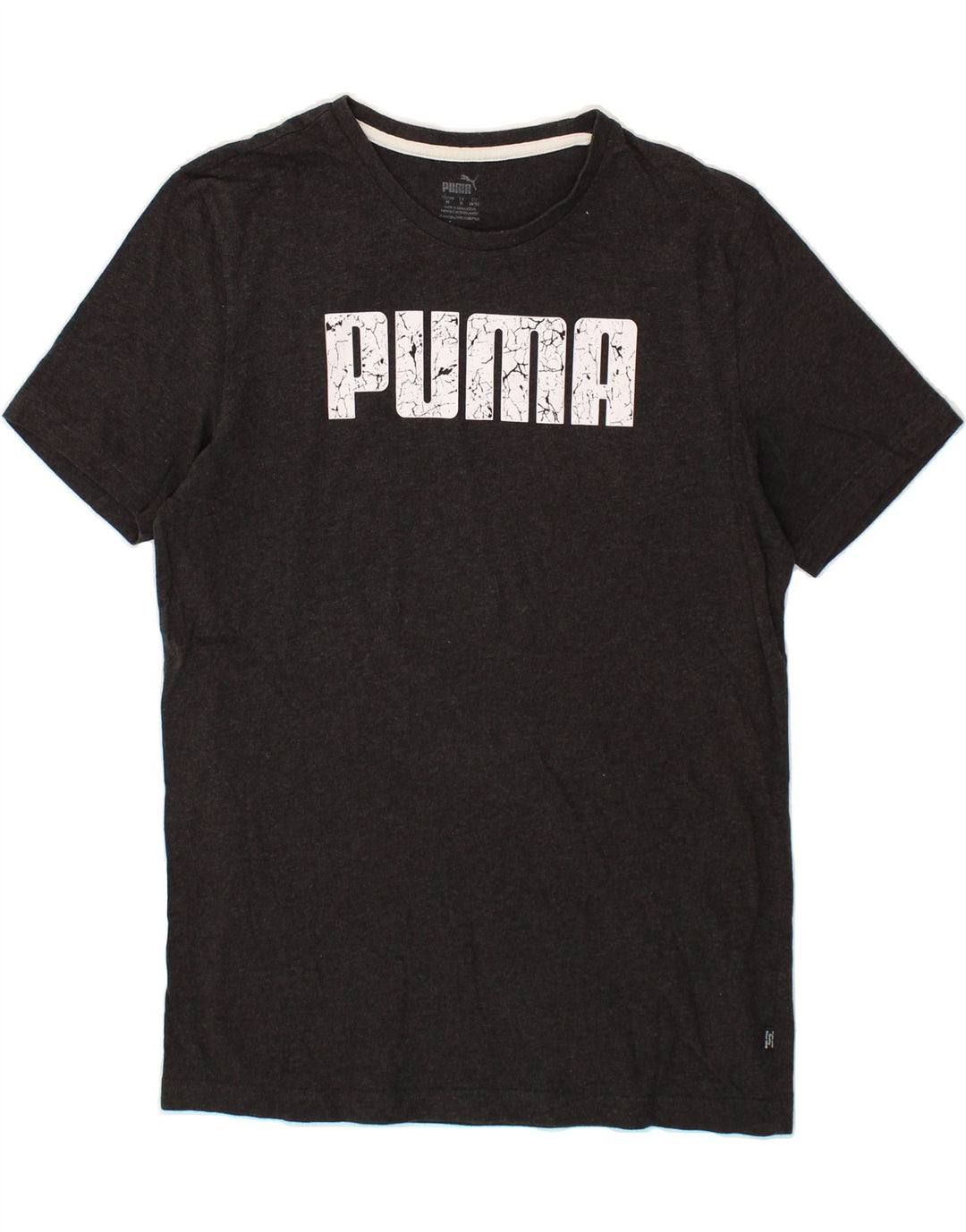PUMA Mens Graphic T-Shirt Top Medium Grey Cotton Vintage Puma and Second-Hand Puma from Messina Hembry 