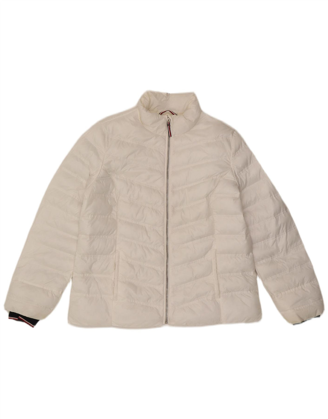 TOMMY HILFIGER Womens Padded Jacket UK 16 Large White Polyamide