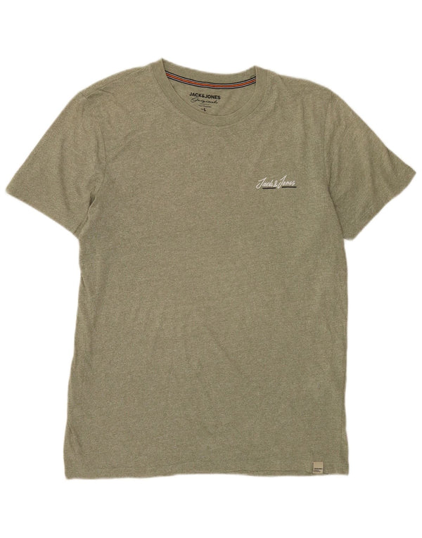Jack & Jones Mens T-Shirt Top Large Khaki Cotton