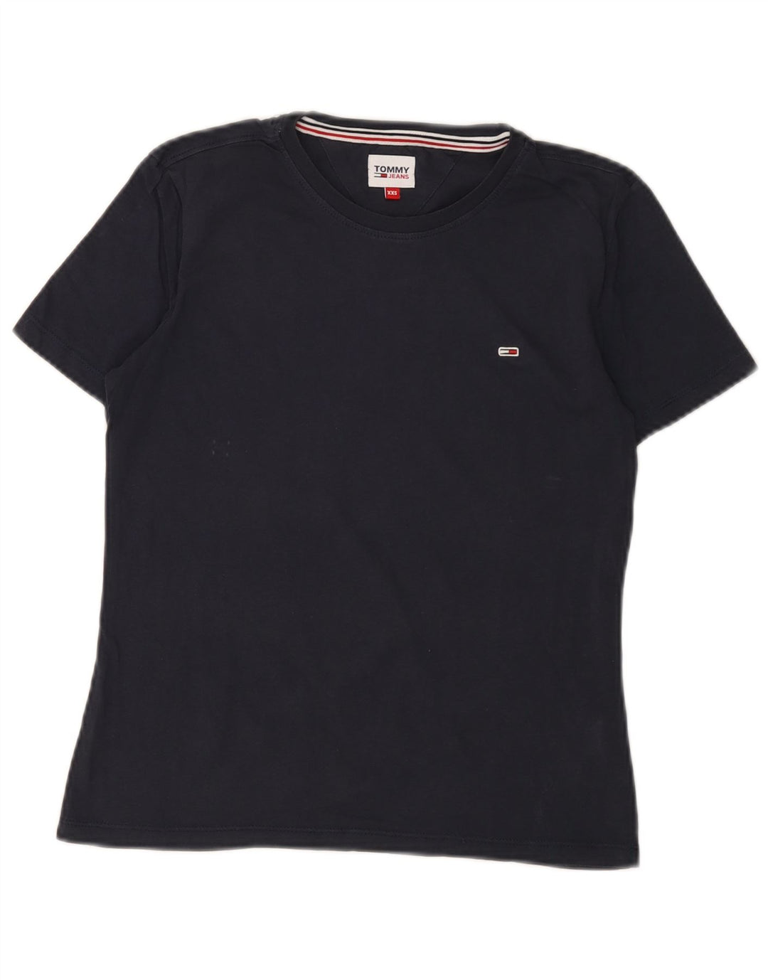 TOMMY HILFIGER Womens T-Shirt Top UK 2 2XS Navy Blue Cotton