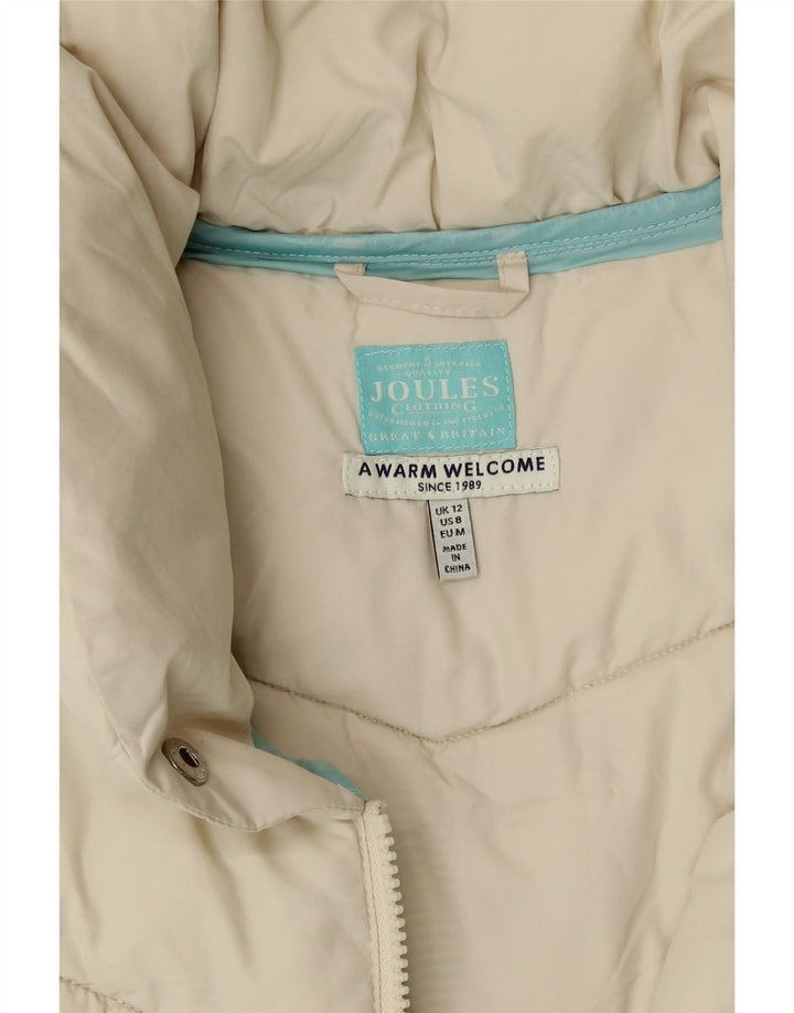 JOULES Womens Padded Gilet UK 12 Medium Off White Polyester Vintage Joules and Second-Hand Joules from Messina Hembry 