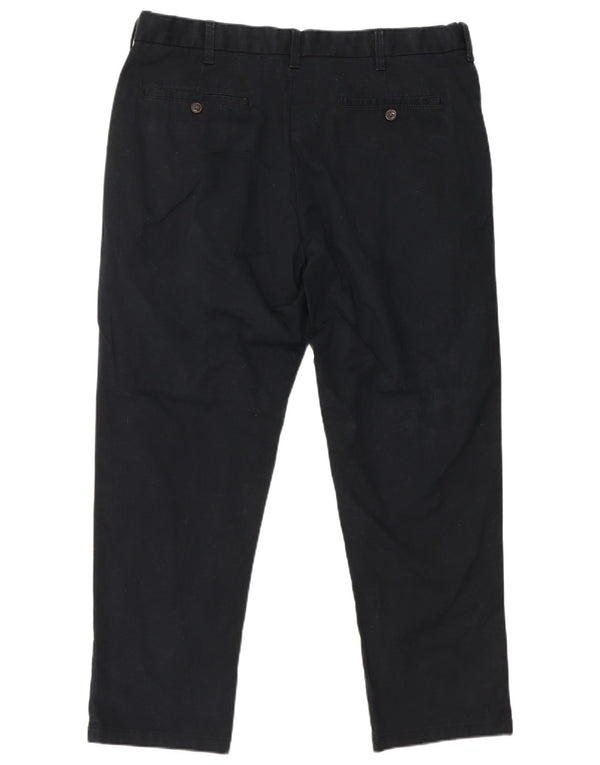 Marks & Spencer Mens Straight Chino Trousers W38 L29 Black Cotton