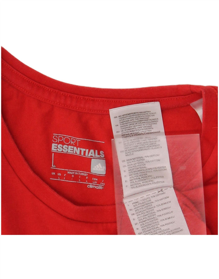 ADIDAS Mens Climalite Graphic T-Shirt Top Large Red Cotton