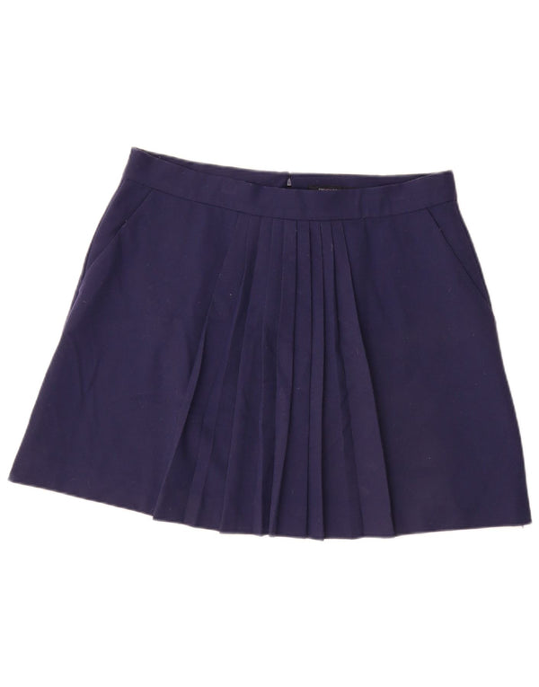 French Connection Womens Pleated Mini Skirt UK 16 Large W34 Navy Blue