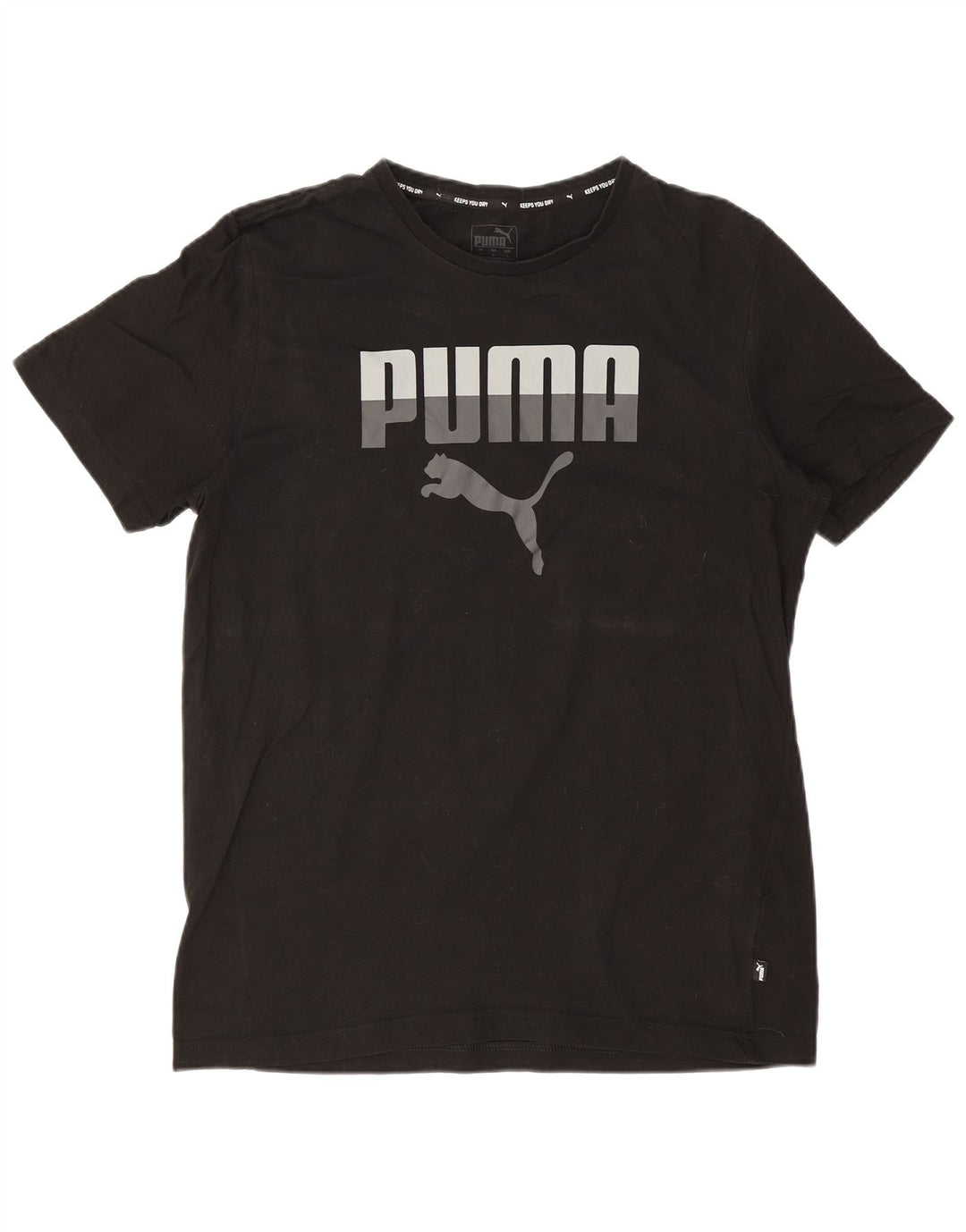 Puma Mens Graphic T-Shirt Top Large Black Cotton