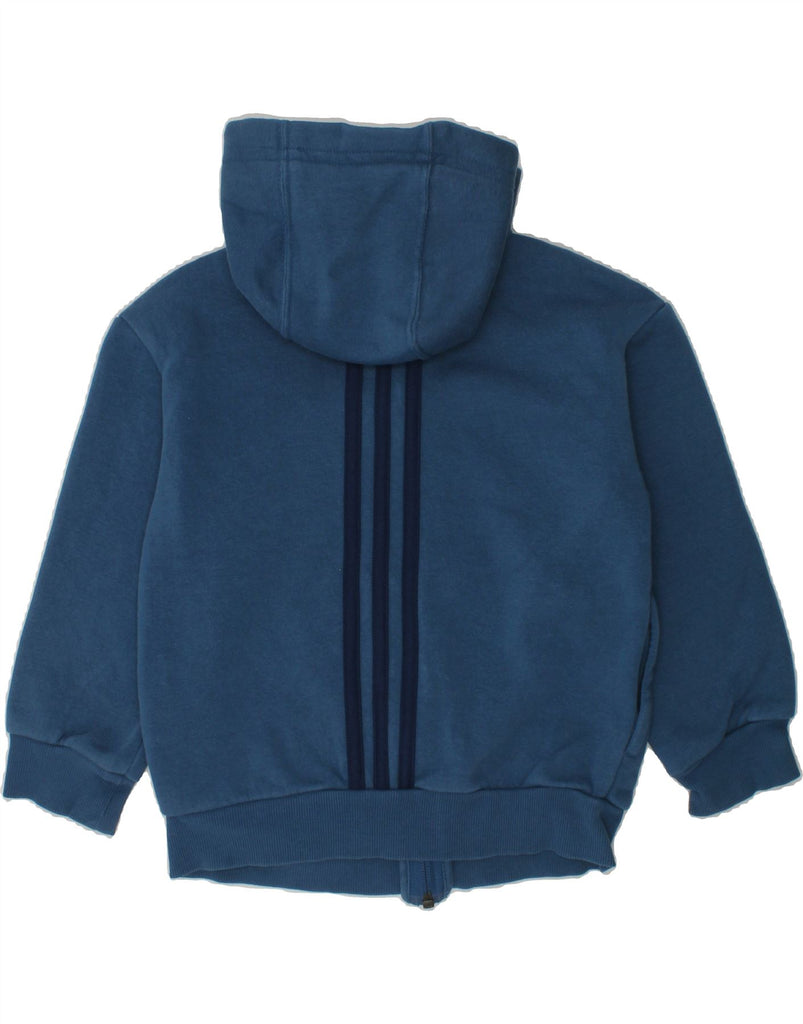 ADIDAS Boys Graphic Zip Hoodie Sweater 4-5 Years Navy Blue Cotton | Vintage Adidas | Thrift | Second-Hand Adidas | Used Clothing | Messina Hembry 