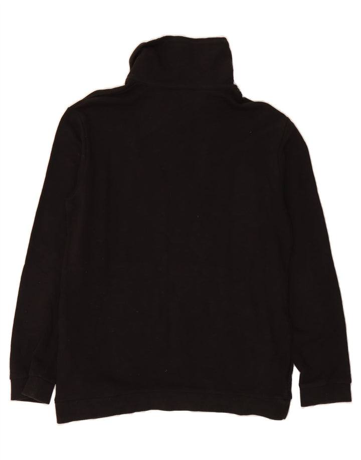 BENETTON Mens Zip Neck Sweatshirt Jumper XL Black Cotton Vintage Benetton and Second-Hand Benetton from Messina Hembry 