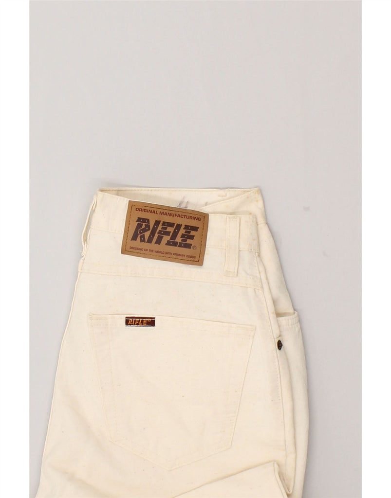 RIFLE Mens Straight Casual Trousers W30 L30 Beige Cotton | Vintage Rifle | Thrift | Second-Hand Rifle | Used Clothing | Messina Hembry 