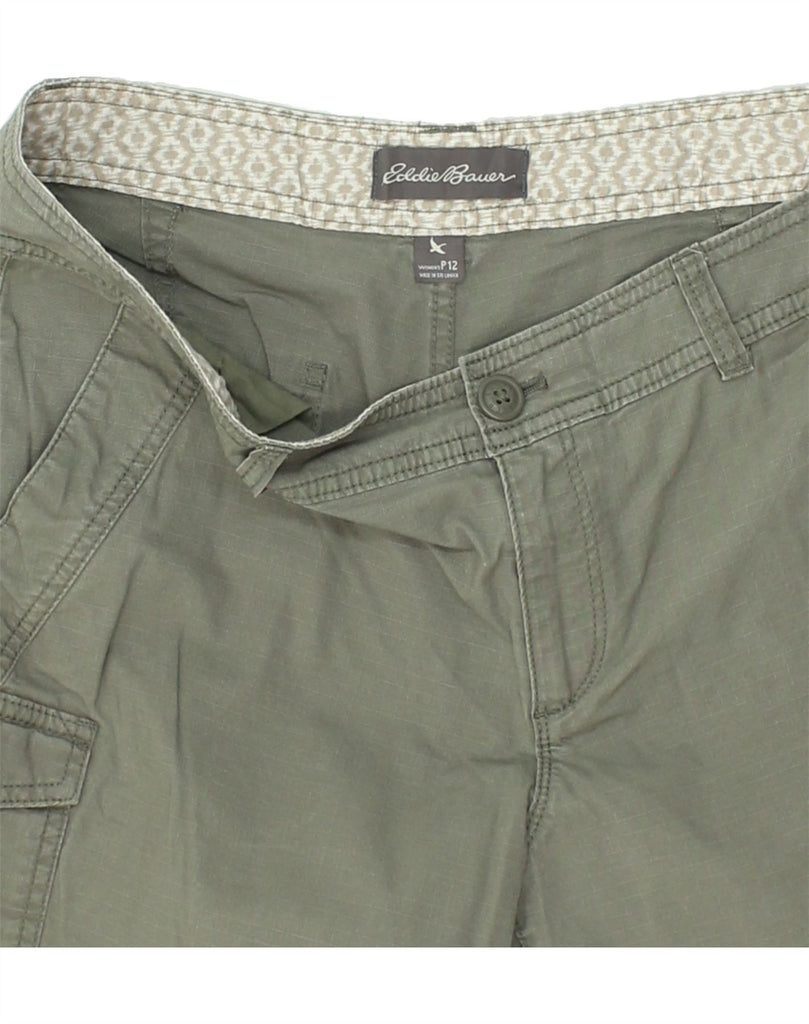 EDDIE BAUER Womens Cargo Shorts US 12 Large W34 Green Cotton | Vintage Eddie Bauer | Thrift | Second-Hand Eddie Bauer | Used Clothing | Messina Hembry 