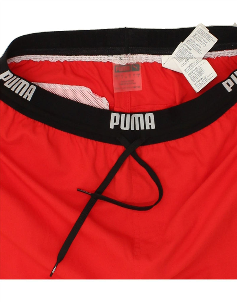 PUMA Mens Graphic Sport Shorts Large Red Polyester | Vintage Puma | Thrift | Second-Hand Puma | Used Clothing | Messina Hembry 