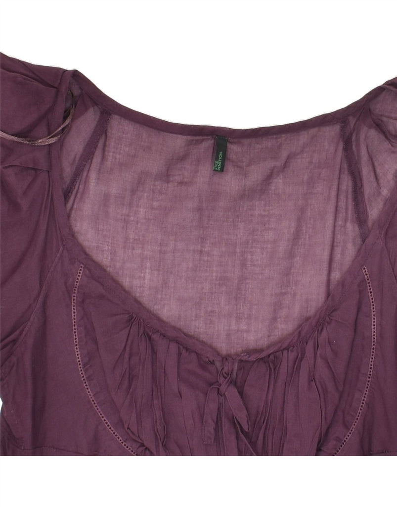 BENETTON Womens Blouse Top UK 10 Small Purple Cotton | Vintage Benetton | Thrift | Second-Hand Benetton | Used Clothing | Messina Hembry 