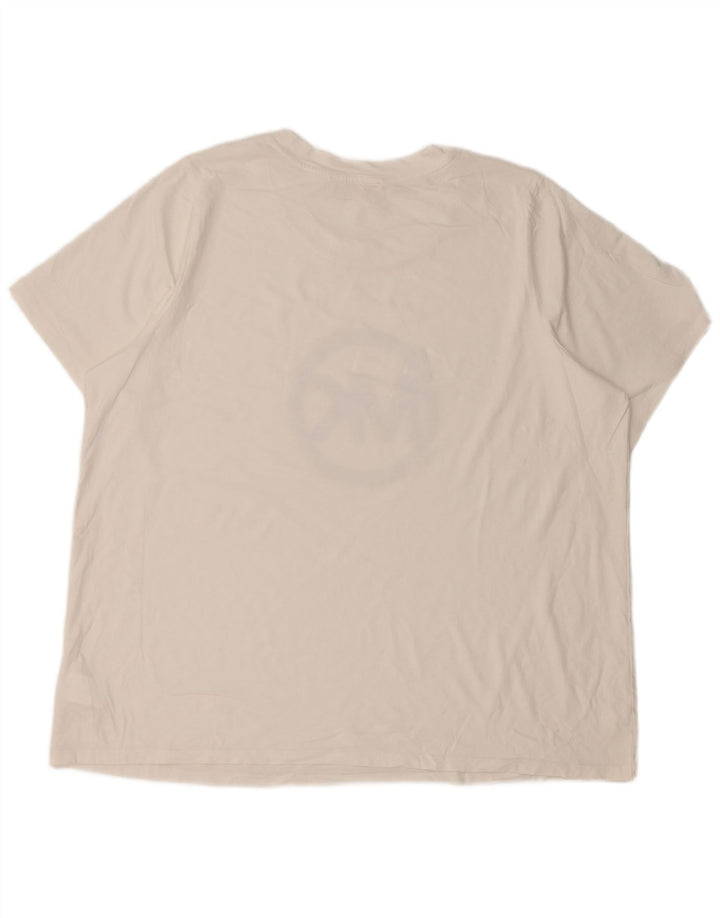 MICHAEL KORS Mens Graphic T-Shirt Top XL White Cotton