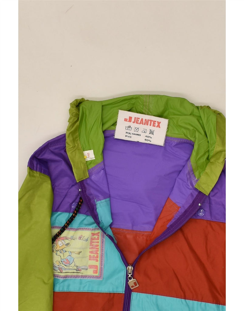 JEANTEX Boys Hooded Rain Jacket 9-10 Years Multicoloured Colourblock | Vintage Jeantex | Thrift | Second-Hand Jeantex | Used Clothing | Messina Hembry 