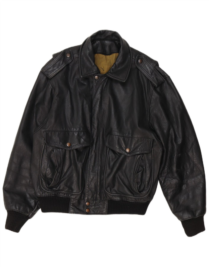 Forester Mens Military Leather Jacket IT 50 Large Black