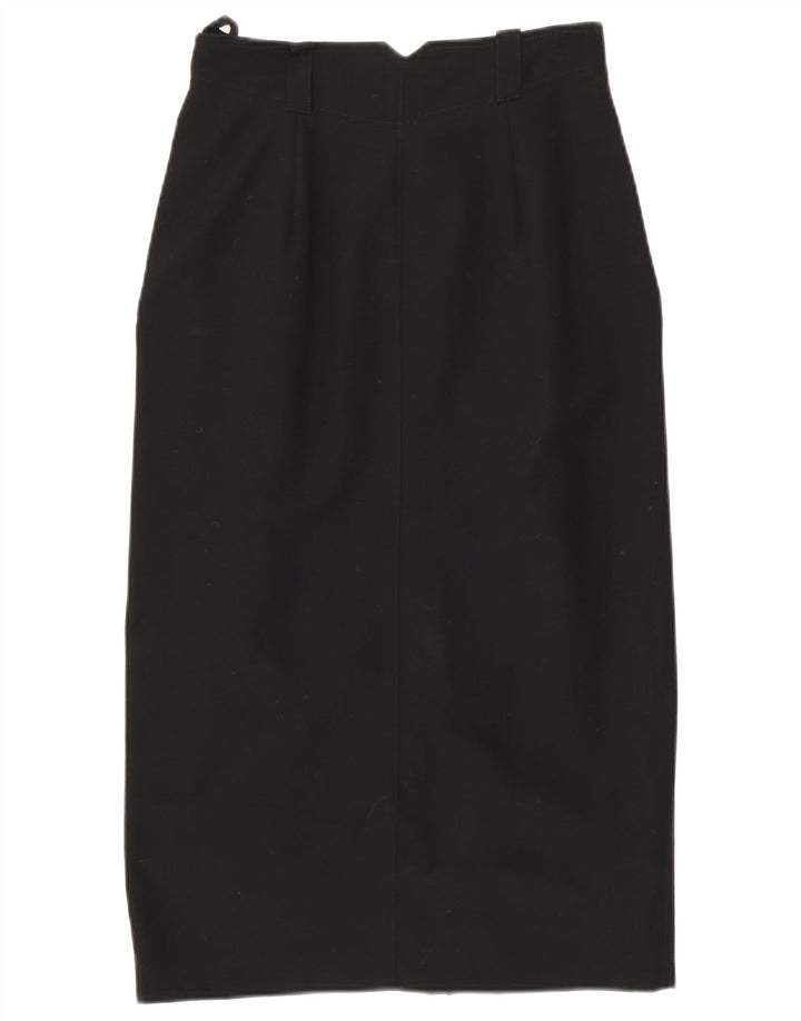 LAUREL Womens Midi Skirt EU 38 Medium W28 Black Wool