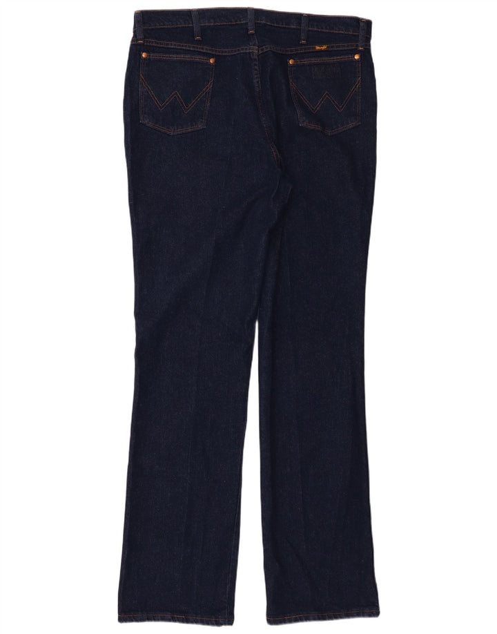 Wrangler Mens Straight Jeans W38 L34 Navy Blue Cotton