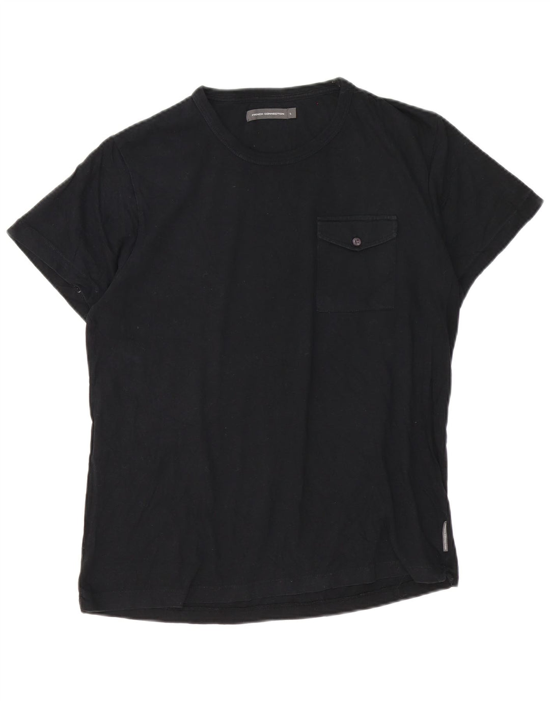 French Connection Mens T-Shirt Top Large Black Cotton