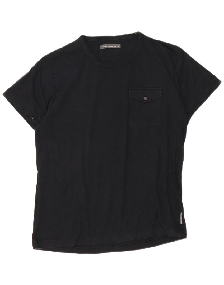 French Connection Mens T-Shirt Top Large Black Cotton