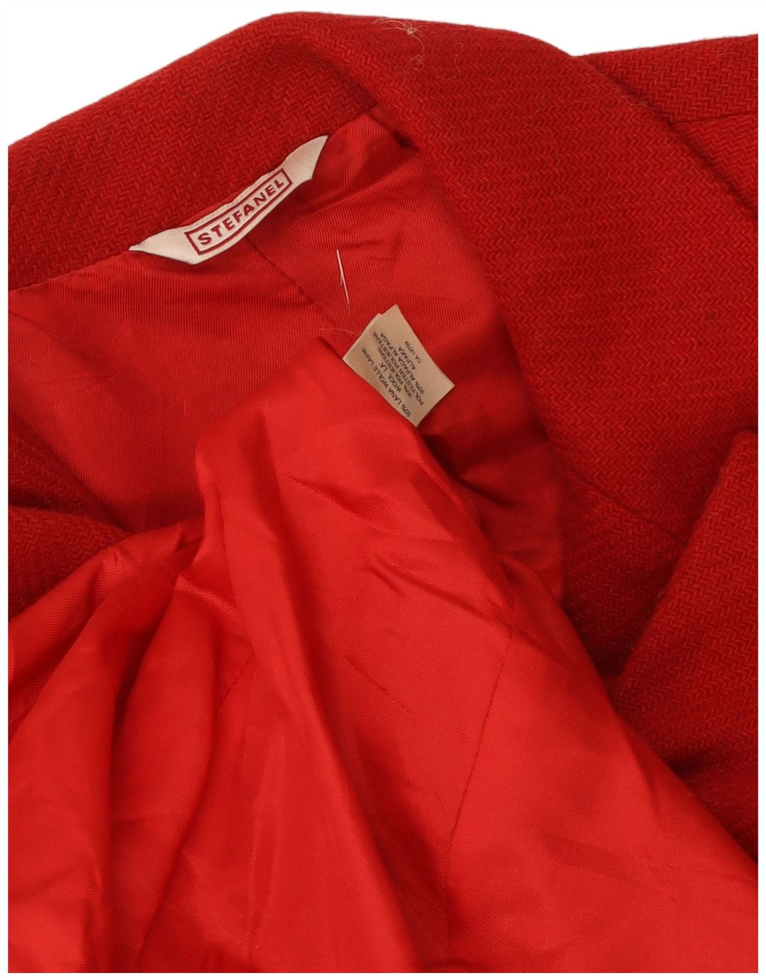 Stefanel Womens 3 Button Blazer Jacket UK 14 Medium Red Wool