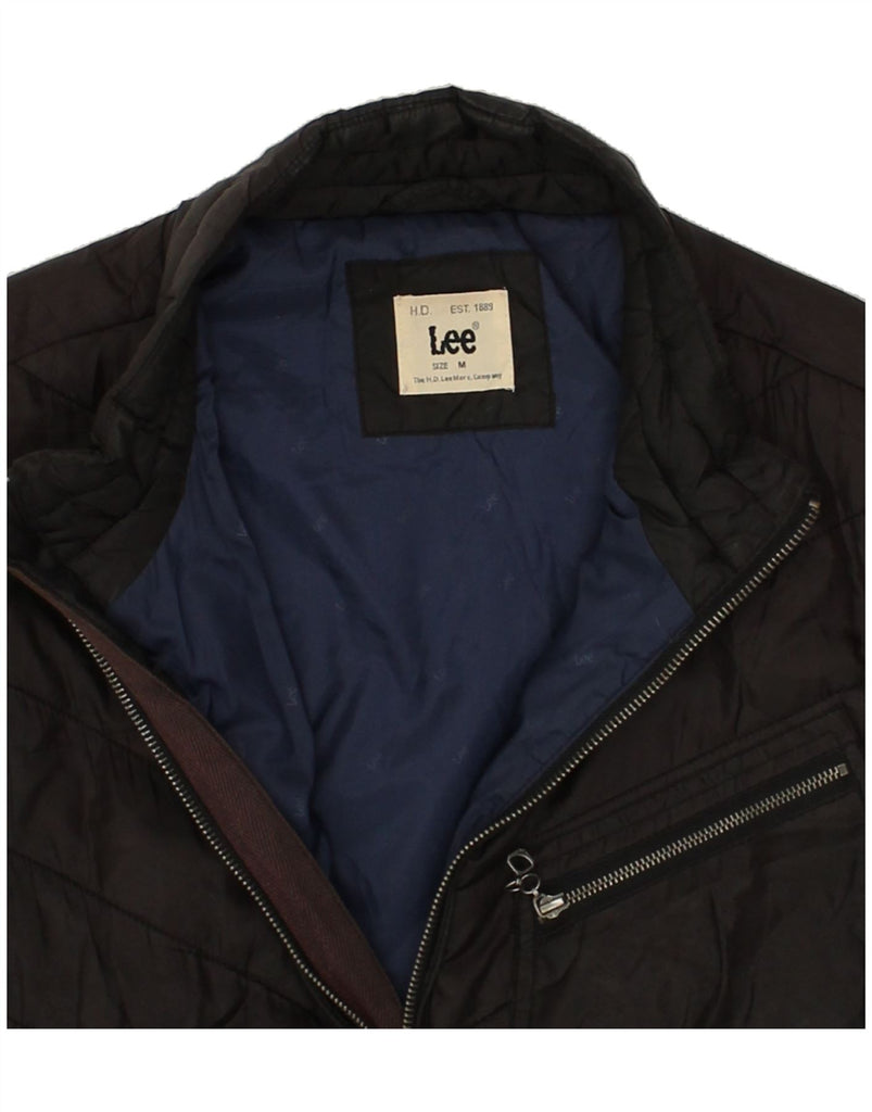 LEE Mens Padded Jacket UK 38 Medium Black Polyester | Vintage Lee | Thrift | Second-Hand Lee | Used Clothing | Messina Hembry 