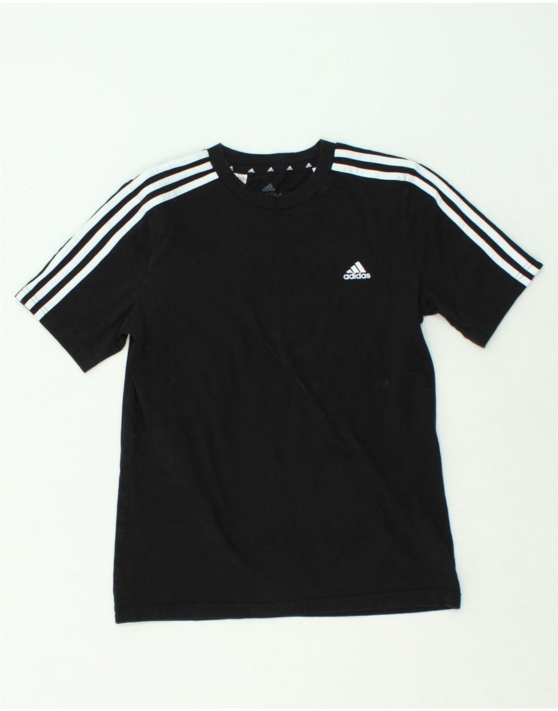 ADIDAS Boys T-Shirt Top 13-14 Years Black Cotton | Vintage Adidas | Thrift | Second-Hand Adidas | Used Clothing | Messina Hembry 
